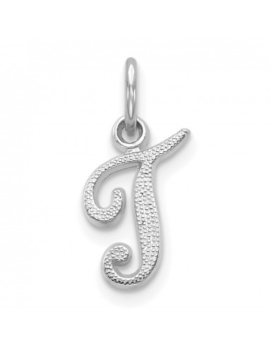 14KT White Gold 16X7MM Initial Pendant Initial T. Chain not Included les ctes