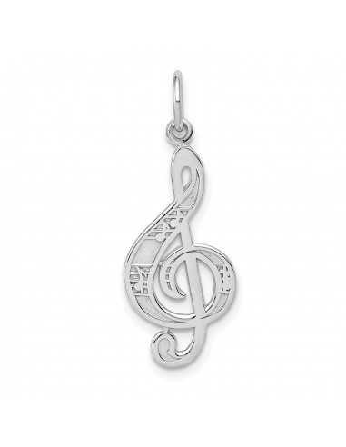 14k White Gold Treble Cleft Charm prix pour 