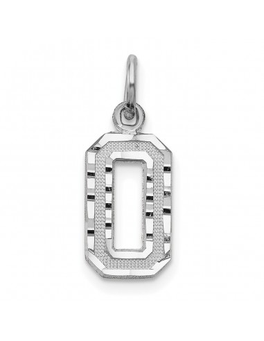 14KT White Gold 19X7MM Number 0 Pendant. Chain Not Included Profitez des Offres !