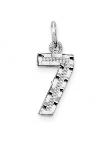 14kw Casted Small Diamond Cut Number 7 Charm soldes