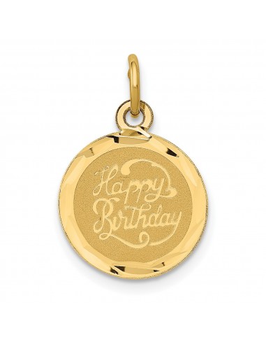 14KT Yellow Gold 20X13MM Happy Birthday Charm paiement sécurisé