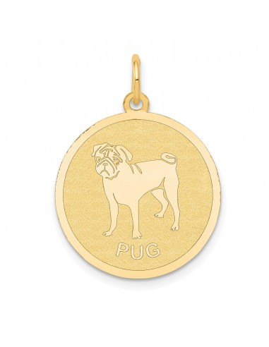 14k Pug Disc Charm vente chaude votre 