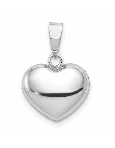 14KT White Gold 15X12MM Heart Pendant. Chain Not Included les ctes