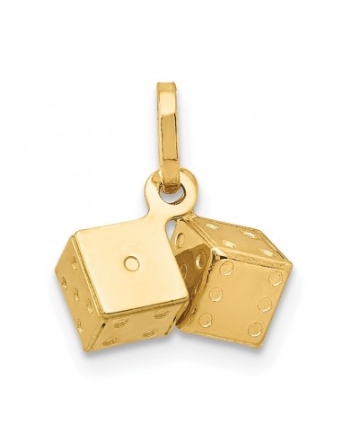 14KT Yellow Gold 11MM Three Dimensional Dice Pendant. Chain Not Included Le MVP de beaucoup