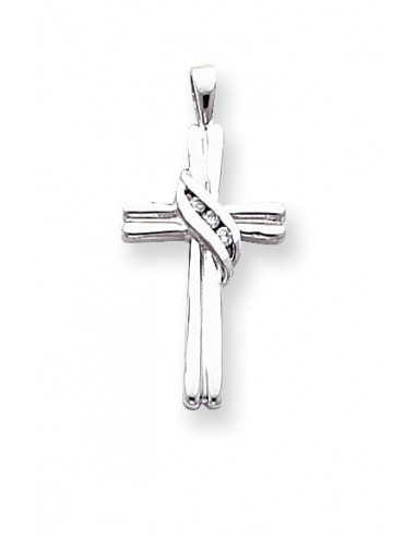 14KT White Gold 1/20 CTW 30X15MM Cross Pendant. Chain Not Included sélection de produits