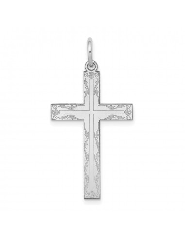 14KT White Gold 32X17MM Cross Pendant. Chain Not Included est présent 