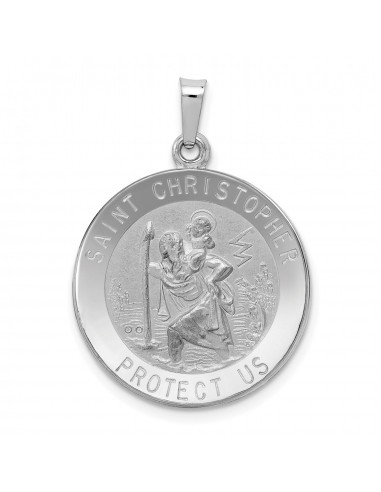 14KT White Gold 28X21MM Medal Saint Christopher Pendant. Chain Not Included Découvrez la collection