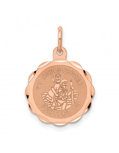 14KT Rose Gold 22X16MM Medal Saint Christopher Pendant-Chain Not Included livraison gratuite