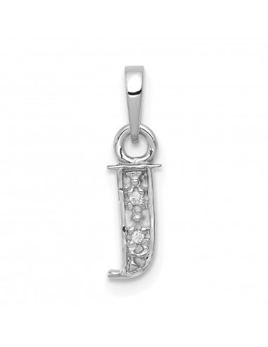 14KT White Gold 1/100 CTW 15X8MM Initial Pendant Initial J. Chain not Included Les magasins à Paris et en Île-de-France