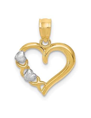 14KT Yellow Gold 19X15MM Heart Pendant. Chain Not Included sur le site 