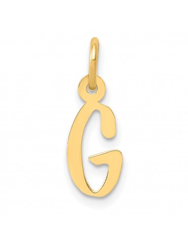 14k Small Slanted Block Initial G Charm Comparez plus de prix