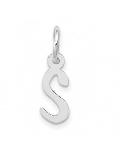 14KT White Gold Initial Pendant Initial S. Chain not Included meilleur choix