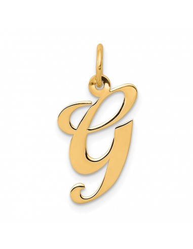 14K Medium Fancy Script Initial G Charm de technologie