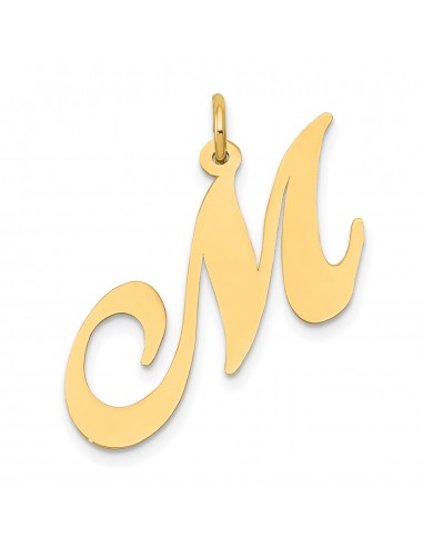 14KT Yellow Gold Initial Pendant Initial M. Chain not Included sur le site 