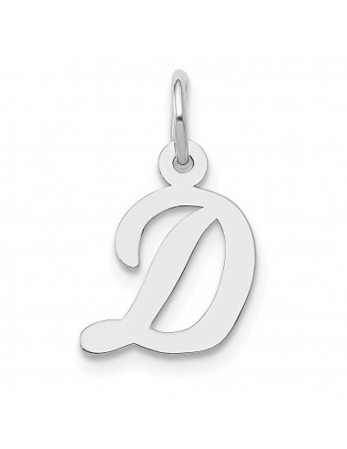 14k White Gold Small Script Initial D Charm de France