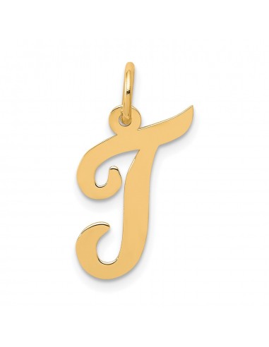 14k Medium Script Initial T Charm Dans la société mordern