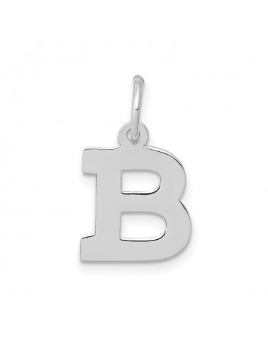 14k White Gold Small Block Initial B Charm chez Cornerstreet bien 