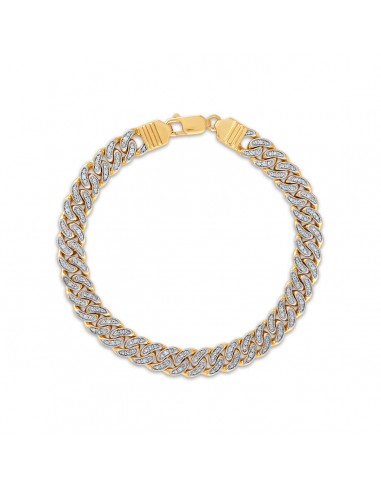 Luxe Layers 1/3 CTW Diamond Cuban Link 8.5-inch Bracelet in Yellow Gold Plated Sterling Silver Véritable concentré