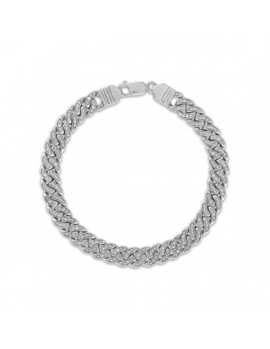 Luxe Layers 1/3 CTW Diamond Cuban Link 8.5-inch Bracelet in Rhodium Plated Sterling Silver de technologie