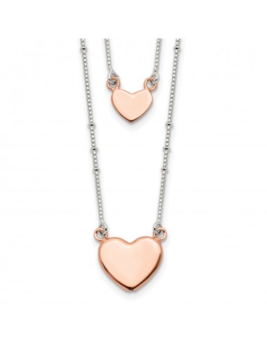 Sterling Silver 18-inch Heart Two Layer Necklace prix pour 