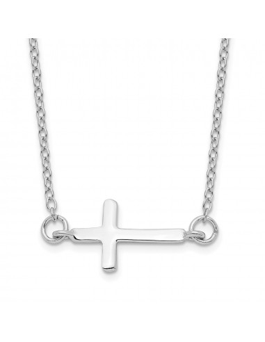 Sterling Silver 16-inch Cross Necklace Pour