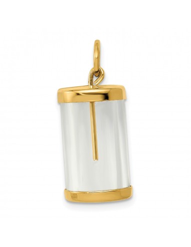 14KT Yellow Gold 22X11MM Three Dimensional Fillable Capsule Pendant-Chain Not Included soldes